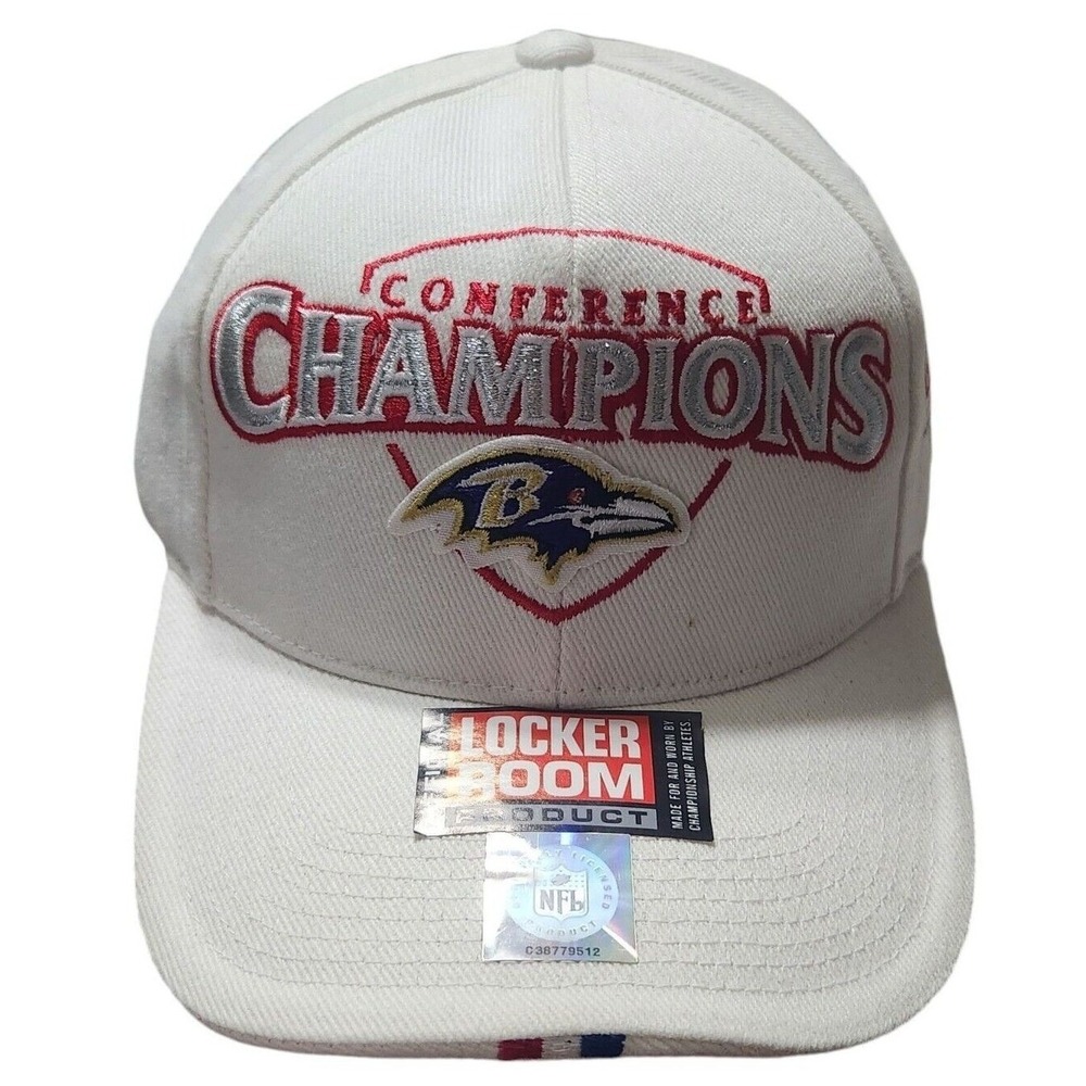 Baltimore Ravens AFC Conference Champions Super Bowl XXXV Locker Room Hat‎ White